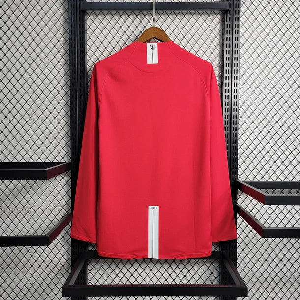 Camisola Principal Manchester United 2007/2008 Manga Comprida