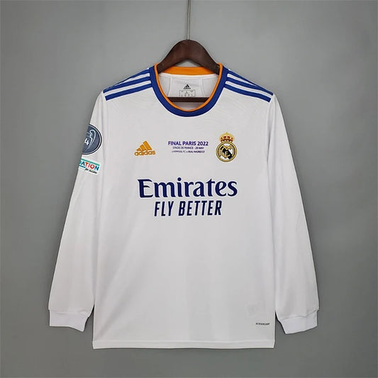 Real Madrid 2021/22 Final Champions Long Sleeve Home Shirt